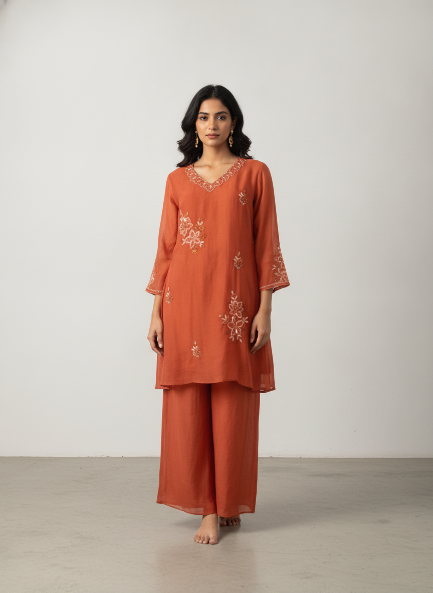 WOMEN ETHNIC KURTI SET (2PC )